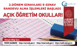 2025-2026 Eğitim Öğretim Yılı 2.Dönem Sınavları E-Sınav Randevu Alma İşlemleri Başladı