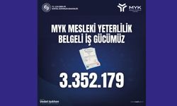 3 milyon 352 bin 179 Mesleki Yeterlilik Belgesi düzenlendi