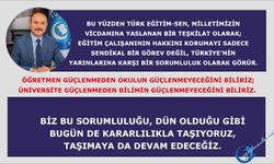 Öğretmen güçlenmeden okulun güçlenmeyeceğini biliriz; üniversite güçlenmeden bilimin güçlenmeyeceğini biliriz.