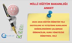 2025-2026 Eğitim Öğretim Yılı Destekleme ve Yetiştirme Kurslarını Değerlendirme Çalışması