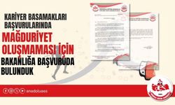 Kariyer Basamakları Başvurularında Mağduriyet Oluşmaması İçin Bakanlığa Başvuruda Bulunduk