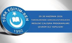 29-30 HAZİRAN 2026 TARİHLERİNDE GERÇEKLEŞTİRİLECEK MESLEKİ ÇALIŞMA PROGRAMLARI ÇEVRİM İÇİ YAPILSIN!
