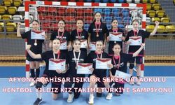 Afyonkarahisar Işıklar Şeker Ortaokulu Hentbol Yıldız Kız Takımı Türkiye Şampiyonu