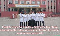 Meslek lisesi öğrencileri, sensörlerden aldığı verileri analiz eden ve ekrana aktaran bir radar uygulaması geliştirdi