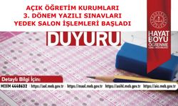 AÇIK ÖĞRETİM KURUMLARI 3. DÖNEM YAZILI SINAVLARI İÇİN YEDEK SALON İŞLEMLERİ BAŞLADI