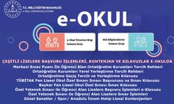 Çeşitli liselere başvuru işlemleri, kontenjan ve kılavuzlar e-okulda