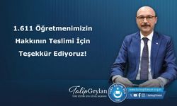 1.611 Öğretmenimizin Hakkının Teslimi İçin Teşekkür Ediyoruz!