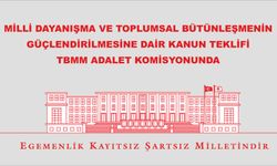 MİLLİ DAYANIŞMA VE TOPLUMSAL BÜTÜNLEŞMENİN GÜÇLENDİRİLMESİNE DAİR KANUN TEKLİFİ TBMM ADALET KOMİSYONUNDA