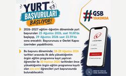 2026-2027 Eğitim-Öğretim dönemi yurt başvuruları 25 Ağustos Salı günü e-Devlet üzerinden başlıyor!