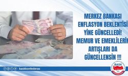 MERKEZ BANKASI ENFLASYON BEKLENTİSİ YİNE GÜNCELLEDİ! MEMUR VE EMEKLİLERİN ARTIŞLARI DA GÜNCELLENSİN!
