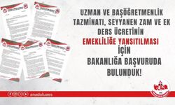 Uzman ve Başöğretmenlik Tazminatı, Seyyanen Zam ve Ek Ders Ücretinin Emekliliğe Yansıtılması İçin Başvuruda Bulunduk