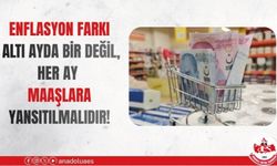 ENFLASYON FARKI ALTI AYDA BİR DEĞİL, HER AY MAAŞLARA YANSITILMALIDIR!