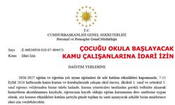 Çocuğu Okula Başlayacak Kamu Çalışanlarına İdari İzin