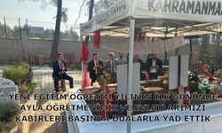 YENİ EĞİTİM ÖĞRETİM YILININ İLK GÜNÜNDE AYLA ÖĞRETMENİMİZ VE EVLATLARIMIZI KABİRLERİ BAŞINDA DUALARLA YÂD ETTİK