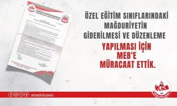 Özel Eğitim Sınıflarındaki Mağduriyetin Giderilmesi ve Düzenleme Yapılması İçin MEB'e Müracaat Ettik