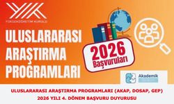 Uluslararası Araştırma Programları (AKAP, DOSAP, GEP) 2026 Yılı 4. Dönem Başvuru Duyurusu