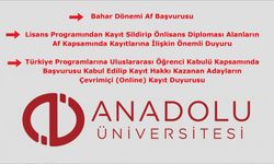 Açıköğretim Fakültesinden Duyurular
