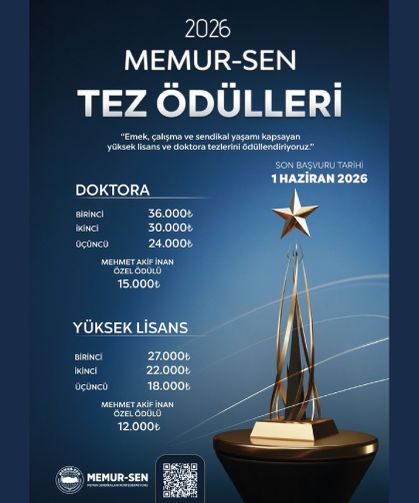 Memur-Sen Tez Ödülleri’nin 2026 Yılı başvuruları başladı