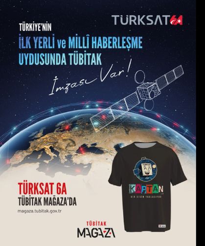 TÜRKSAT 6A temalı tişört TÜBİTAK Mağaza’da!