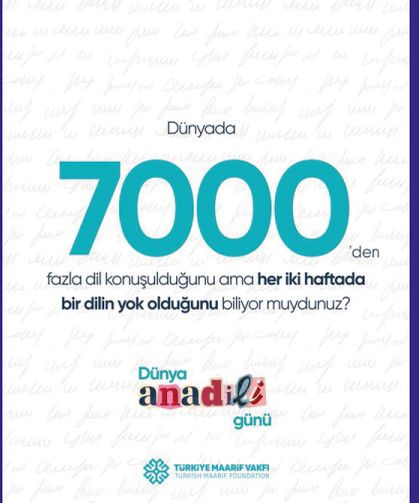 Her dil, insanlığın ortak mirasında eşsiz bir renktir