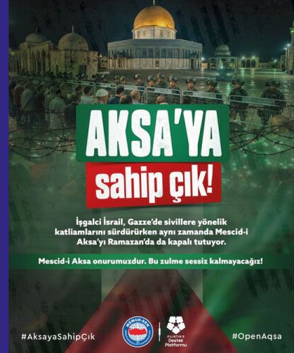 Zincirler kırılacak, Mescid-i Aksa özgürlüğüne kavuşacak!