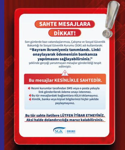 Sahte mesajlara dikkat!