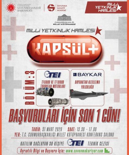 Milli Yetkinlik Hamlesi KAPSÜL+ Programı BÖLÜM  Başvuruları İçin SON GÜN