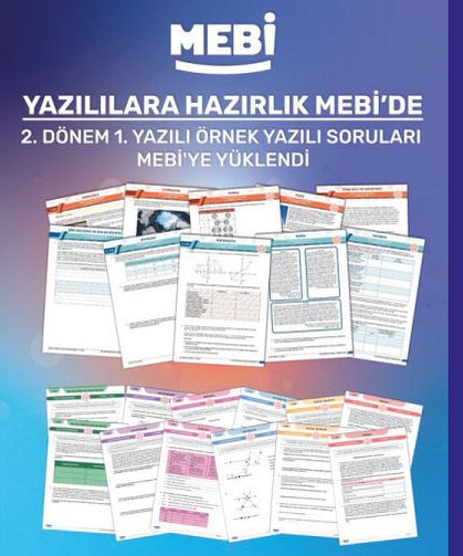 2. dönem 1. yazılı sınavlara yönelik hazırlık soruları MEBİ’de