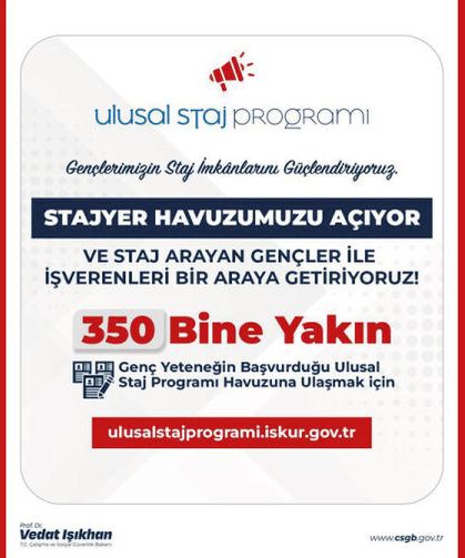 350 bine yakın staj başvurusu aldık