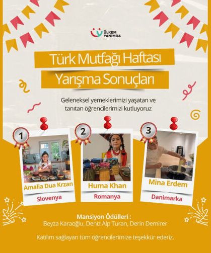 Türk Mutfağı Haftası Yarışma Sonuçları