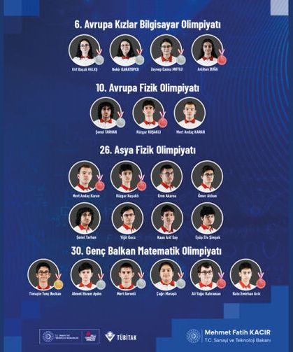 Gençlerimiz uluslararası bilim olimpiyatlarında göğsümüzü kabartmaya devam ediyor!