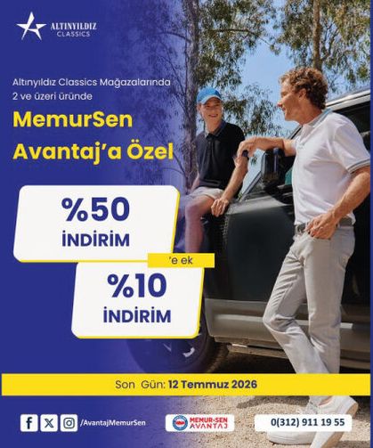 Memur Sen Avantaj Üyelerine Özel Kampanya
