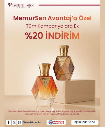 Memur Sen Avantaj Üyelerine Özel Frederic Patric