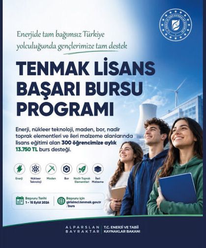 TENMAK Lisans Bursu Programı çağrımızı başlatıyoruz