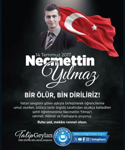 Şehit öğretmenimiz Necmettin Yılmaz’ı fatihalarla anıyoruz