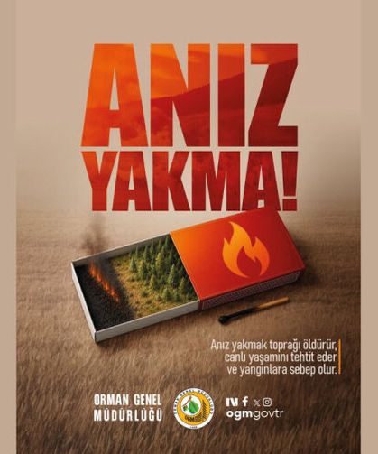 Bir kibrit anızı yakar