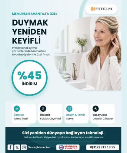 ATADUY İşitme Cihazları % 45 indirim oranı ile hizmetinizde
