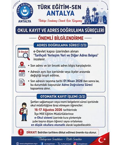 Okul Kayıt ve Adres Doğrulama Süreçleri