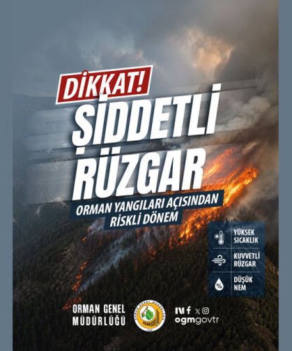 Orman yangını riski çok