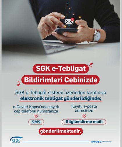 e-Tebligat bildirimlerini mesaj olarak alabilirsiniz