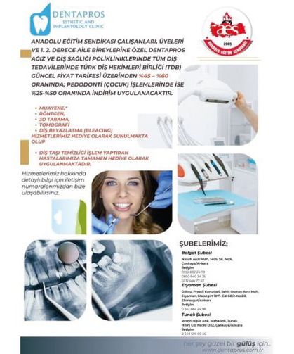 Dentapros Ve Anadolu Eğitim Sendikası İndirim Anlaşması