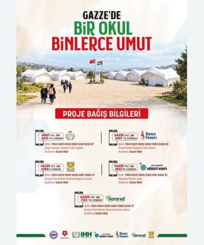 Bir SMS at, Okul Olsun. Gazze’de Çocukların Geleceği Kurtulsun!