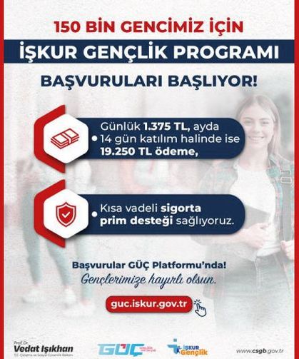 "İŞKUR Gençlik Programı’na gençlerimiz çok yoğun ilgi gösteriyor