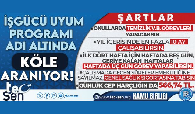 İşgücü Uyum Programı Adı Altında Köle! Aranıyor