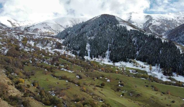 Artvin’de sonbahar ve kış manzaraları aynı karede