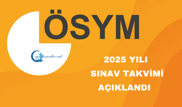 ÖSYM 2025 Yılı Sınav Takvimi Açıklandı