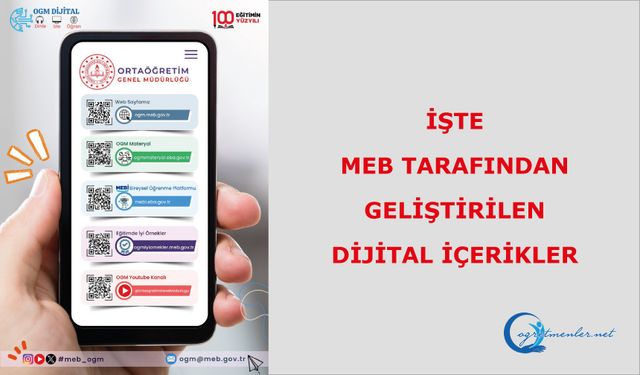 İşte MEB tarafından geliştirilen dijital içerikler