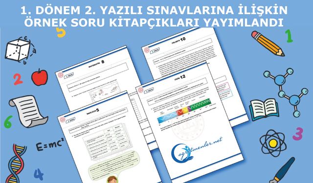 1. Dönem 2. Yazılı Sınavlarına İlişkin Örnek Soru Kitapçıkları Yayımlandı