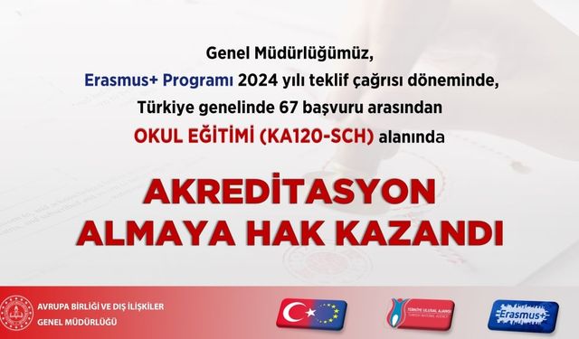 Erasmus Akreditasyonu (KA120-SCH)  almaya hak kazandık