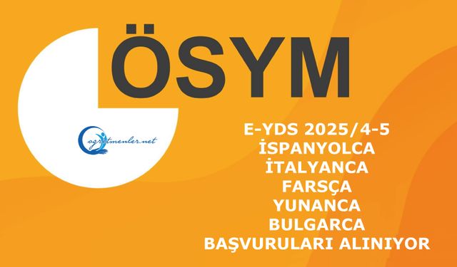 e-YDS 2025/4-5  Başvuruları Alınıyor